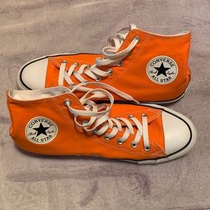 Orange high top converse